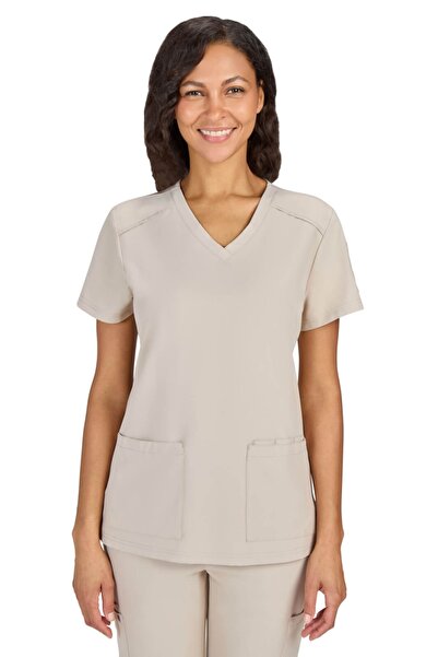 KOI Happiness Cureology Cardi Women's Medical Coat, Khaki Beige (C101)