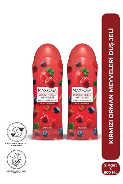 Maxrosa Kırmızı Orman Meyveleri Duş Jeli 600 ml x 2 Adet