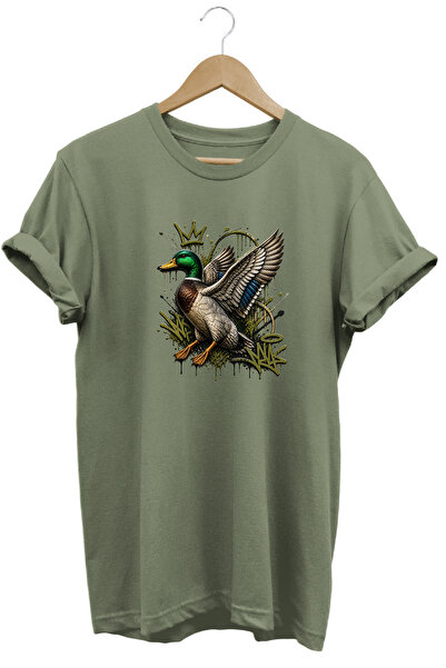 remonz تي شيرت Greenbeak Duck and Crown مطبوع على طراز الشارع، ملابس خارجية