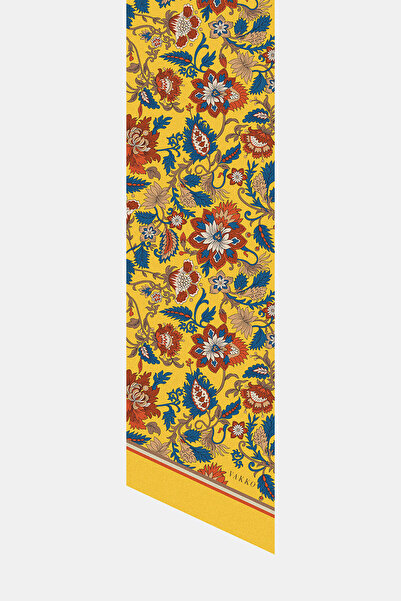 Vakko SARI ÇİÇEK DESENLİ TWILL FULAR