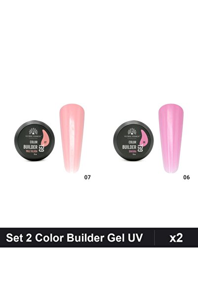 Makeup Set 2 Color Builder Gel UV 15g Global Fashion, Nuante Pale Blush Sakur...