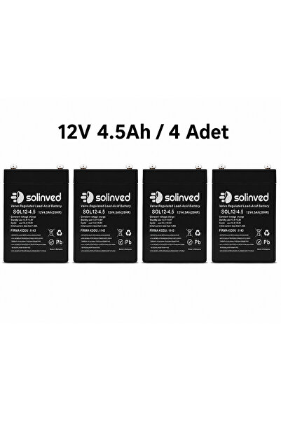 12V 4.5Ah Kuru Tip Akü (4 Adet)