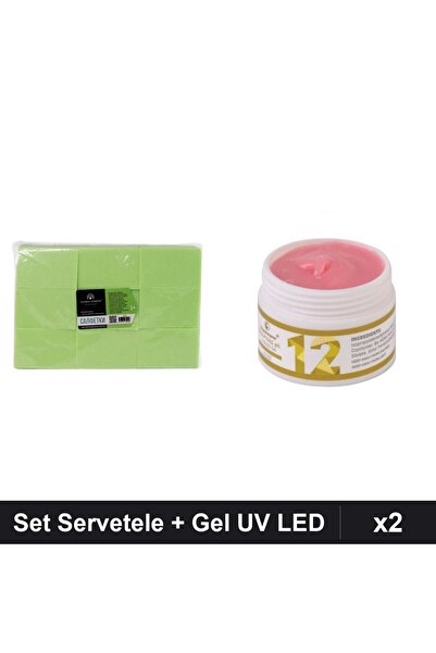 Makeup Set 2 Îngrijire Unghii, 900 Servetele Fără Scame Verde + Gel Construct...