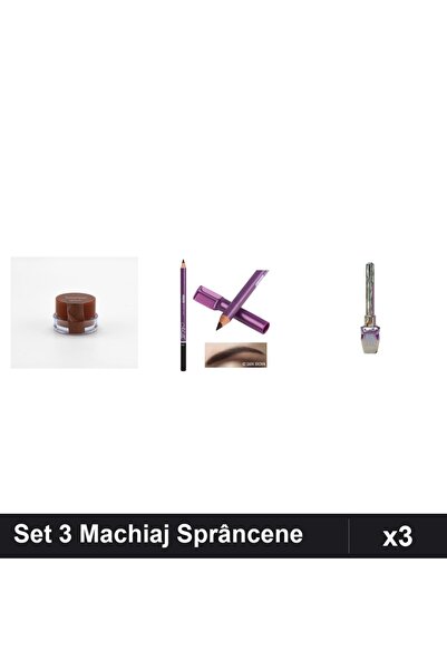 Makeup Set 3 Produse Machiaj Sprâncene Ruby Rose Mn Kiss Beauty, Gel Creion E...