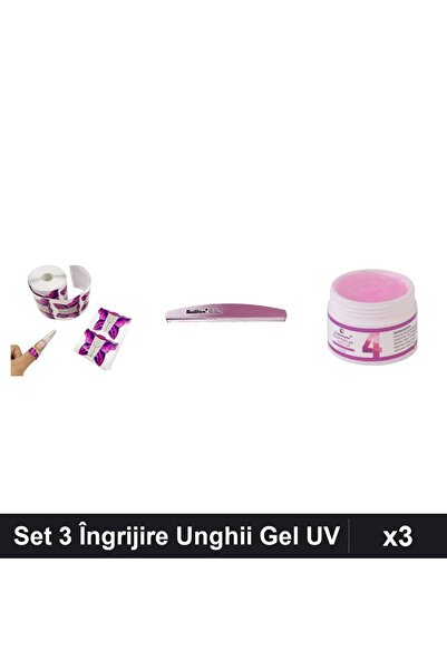 Makeup Set 3 Îngrijire Unghii cu Șablon Fluture 100buc, Pilă Refolosibilă Sun...