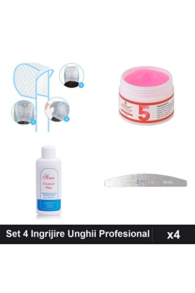 Makeup Set 4 Ingrijire Unghii Profesional, Gel Constructie UV LED, Pila Emma,...