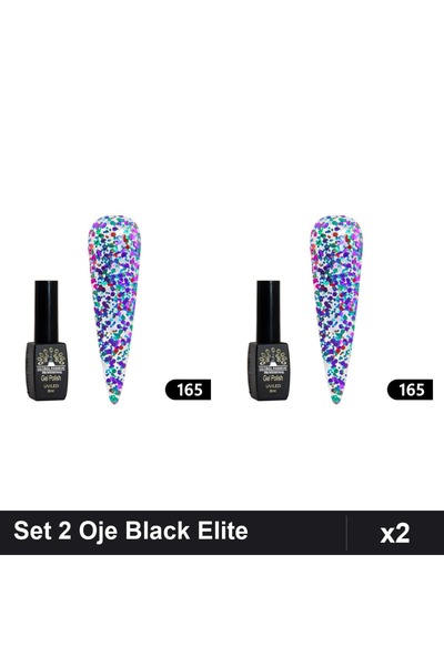 Makeup Set 2 Oje Semipermanente Black Elite 8ml, Global Fashion, Manichiură U...