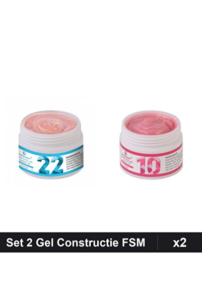Makeup Set 2 Geluri Constructie UV LED FSM 15g, Nuante 22 si 10, Builder Gel ...