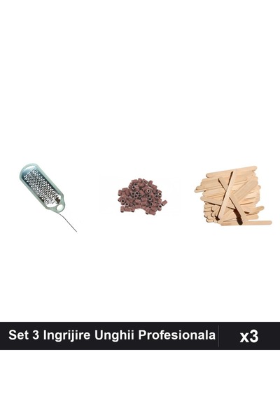 Makeup Set 3 Ingrijire Unghii - Razatoare Calcaie, 20 Rezerve Smirghel 80, 10...