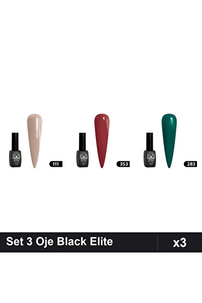 Makeup Set 3 Oje Semipermanente Black Elite 8ml, Global Fashion, Nuante 111 3...