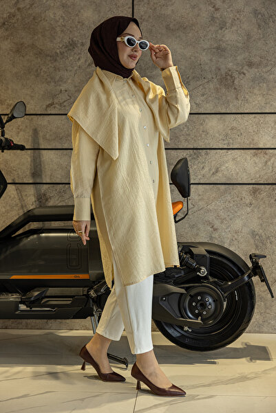 Suede Style 6435 - Comfortable Buttoned Shawl Detailed Long Women's Viva Cap