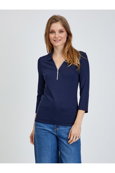 ORSAY Dark blue three-quarter-sleeve T-shirt