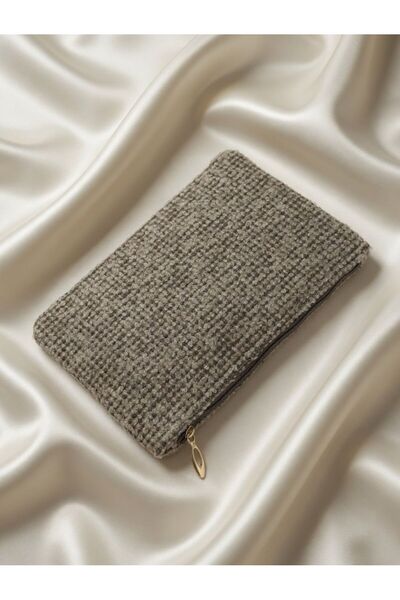VELORİA BAG & SCARF Veloria Bag Zigzag clucth çanta DOKUMA KUMAŞ ve KORUMA PE...