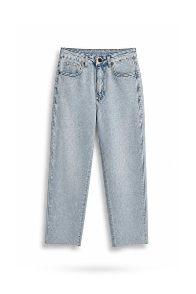 5in1Canpolat Light Blue Stoned Boyfit Jean 102