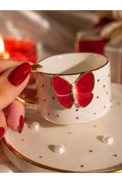 luxurychampagnetr Ruby Pearl Luxury Turkish Coffee Cup – Premium Presentation...