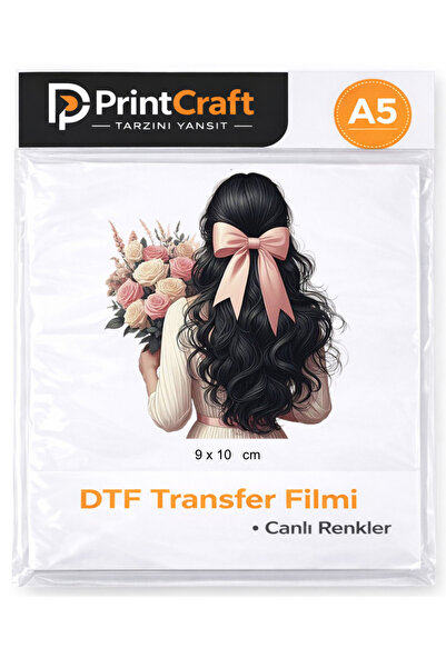 PRİNTCRAFT RENKLİ DÜŞLER ATÖLYESİ 9x10 cm Kadın Modeli Ütü ile Yapışan DTF Tr...