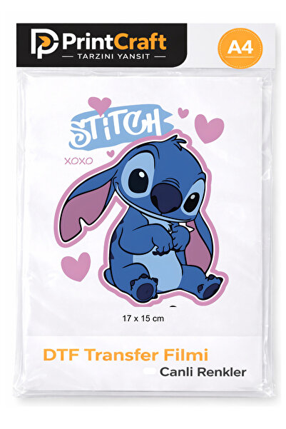PRİNTCRAFT RENKLİ DÜŞLER ATÖLYESİ 15x17 cm XOXO Modeli Ütü ile Yapışan DTF Tr...