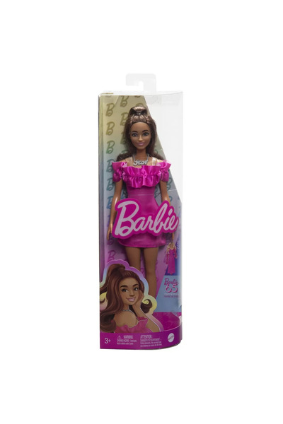 Barbie FASHIONISTĂ BRUNETĂ CU ROCHIE ROZ