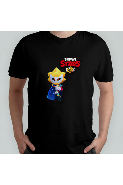 Pixxa Brawl Stars Sirius Unisex 100% Cotton Crew Neck T-Shirt Model 1