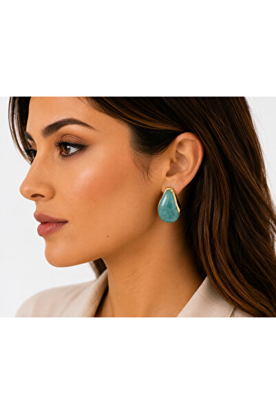 Girift Vintage Crey Blue Curved Earrings