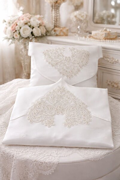 Ceki Home Bohça French Lace Envelope Bohça Engagement Promise Satin Bohça One...