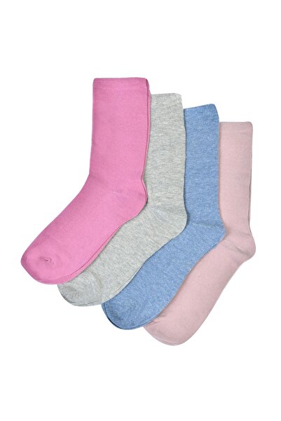 Zumzeria Gray Blue Pink Nude Socks for Women - 4 Pairs