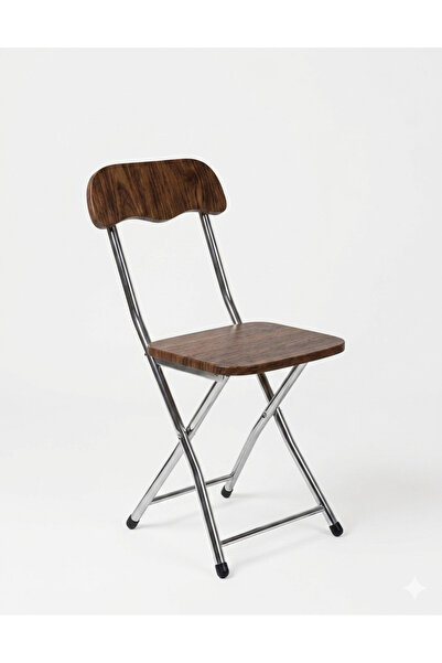 DUX Premium Folding Wooden Chair with Chrome Steel Frame for outing and Camping