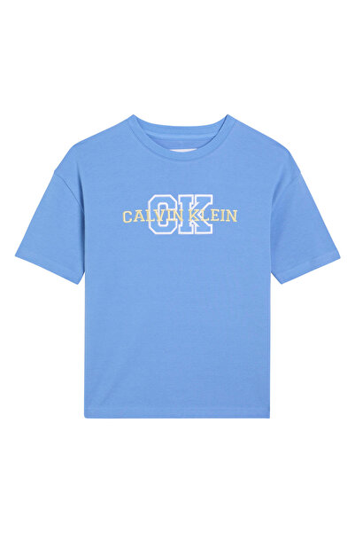 Calvin Klein Mavi Erkek Çocuk Baskılı T-Shirt LVCKSJA11BCIY