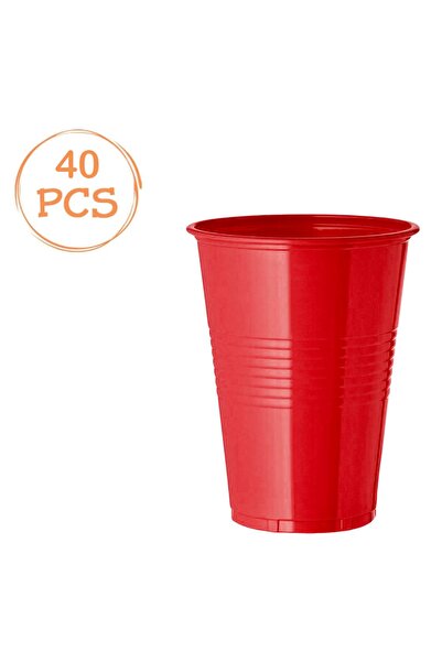 Zumzeria Set of 40 Red Plastic Cups 200ml