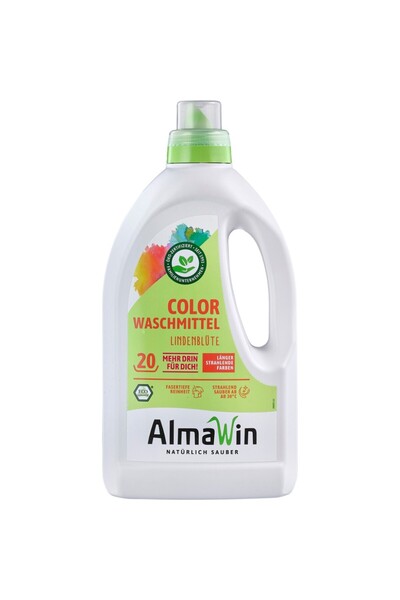 Almawin Detergent lichid pentru rufe colorate cu parfum de floare de tei, 1.5L