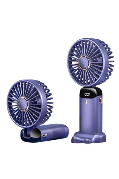AER Mini Ventilator Pliabil Silențios cu Display LED, 5 Viteze, Baterie 1800 ...