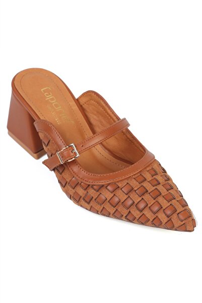 Capone Outfitters Catharine Genuine Leather Lined Pointed Toe Knitted Closed ...