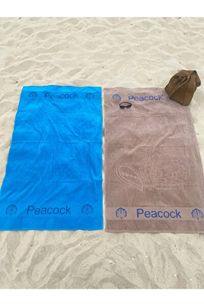 Peacock 2 Beach Towels 100% Natural Cotton 100X180 King Size