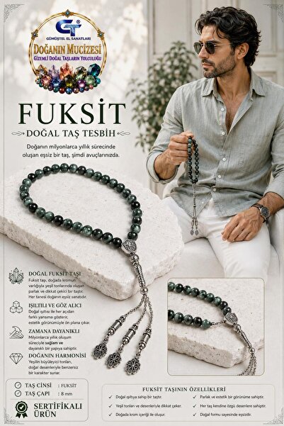 GÜMÜŞTEL EL SANATLARI Certified Fuchsite Natural Stone Bracelet