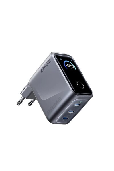 Anker Încărcător de perete Prime 160W, 3x USB-C, Afișaj inteligent, Gri