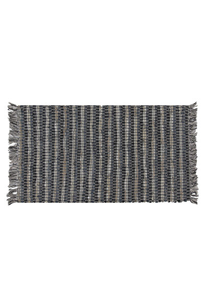 Zumzeria Covor din piele artificială cu dungi gri, negre și argintii 120x70cm