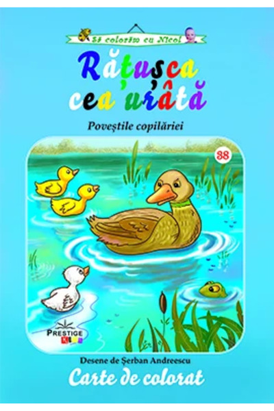 Editura Prestige Carte de colorat Puiul Urât A4, 16 pagini, copertă moale (Pr...