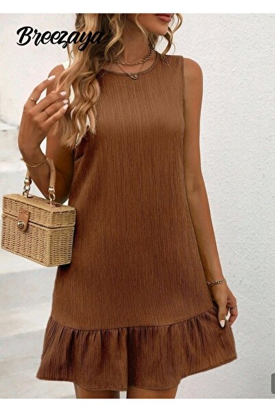 Cardee Carde Root Dye Linen Brown Dress.