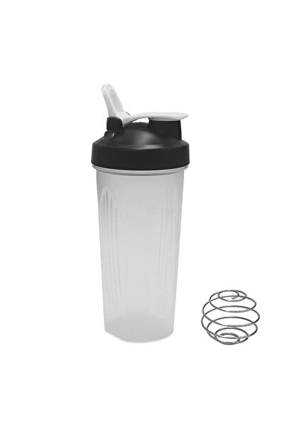 Zumzeria Pahar shaker din plastic transparent cu capac negru 700ml