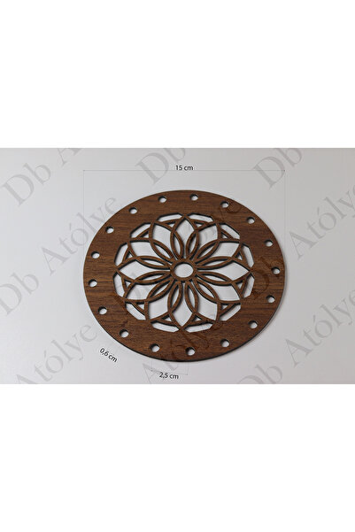 Db Atölye Ø15 Desenli Rattan Örgü Plakası - Rattan Bardak Altlığı - Desenli B...
