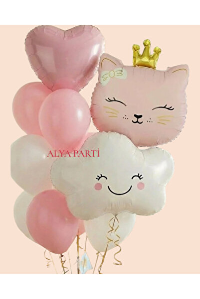 ALYA PARTİ Taçlı Kedi Doğum Günü Seti