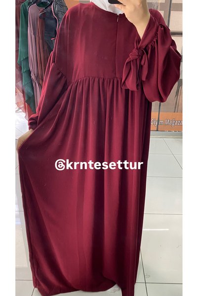 Hijab Dress with Tied Sleeves (Medina Silk)