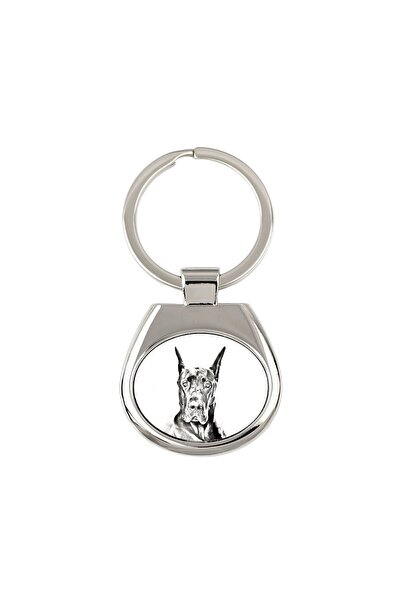 Art - Dog Breloc Great Dane - cu un câine, breloc cu imprimeu, pandantiv pers...