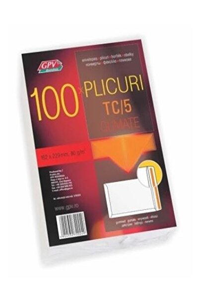 GPV Plic standard C5T GPV, alb, 80g/mp, 162x229mm, gumat, set 100 bucăți