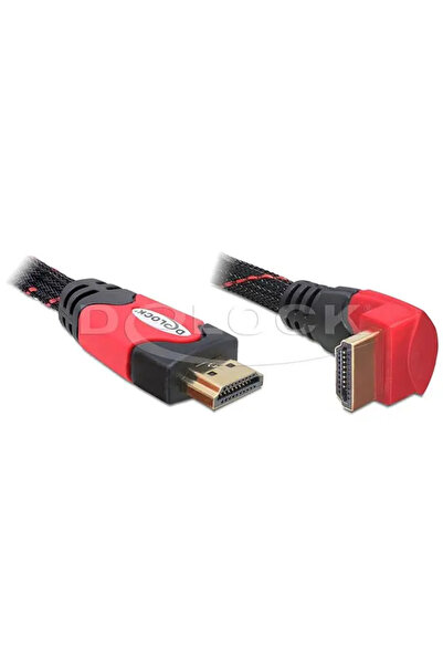 DELOCK Cablu HDMI de mare viteză, tip A (mascul) > HDMI A (mascul, cotit) 4K ...