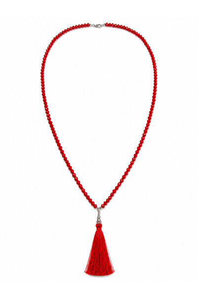 ZipZap Scarlet Tassel Minimal Bohemian Necklace