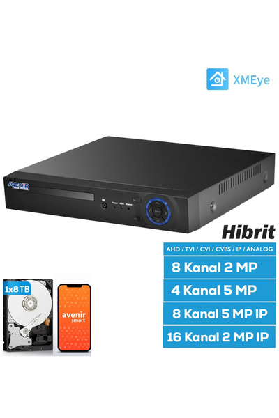 AV-NVR08 1HDD 8 Kanal Full HD 1U KAYIT CİHAZI