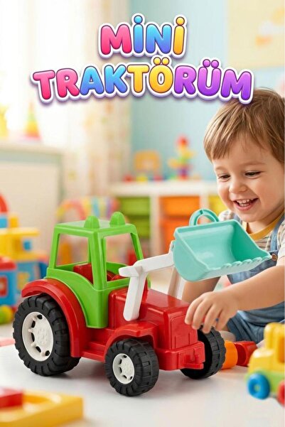 Tıfıl Toys Mini Traktörüm! Fileli 25cm Tekerlekli Ayarlanabilir Hareketli Kep...