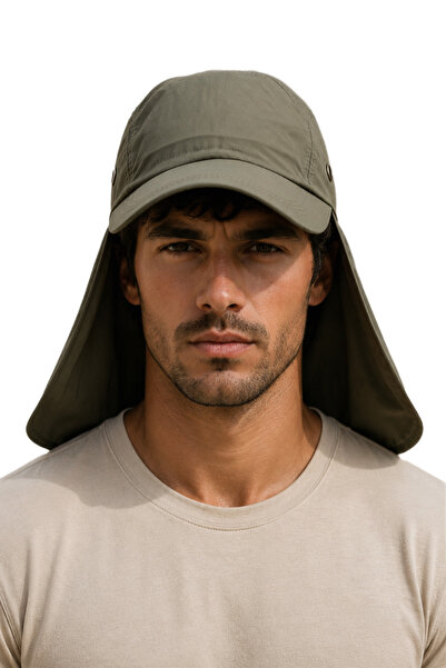 HatClub Exclusive Haki Lejyoner Şapka UV Korumalı Ense Kapamalı Yazlık Unisex