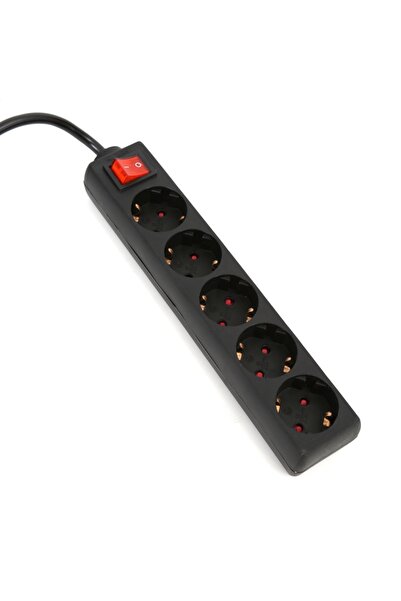 Omega Prelungitor cu priză multiplă 5,0m 16A 5 prize tip F Schuko german negr...
